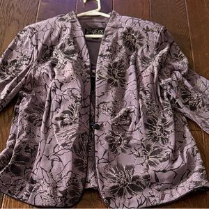 Alex Evenings Metallic Floral Blazer